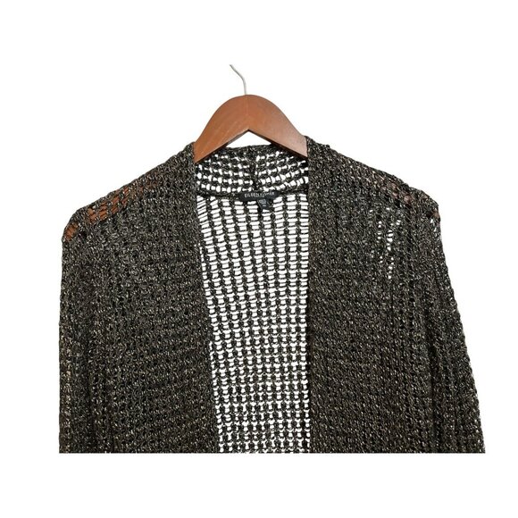 Eileen Fisher Open Knit Metallic Cardigan Sweater Duster Lightweight Long Sleeve - Picture 4 of 11